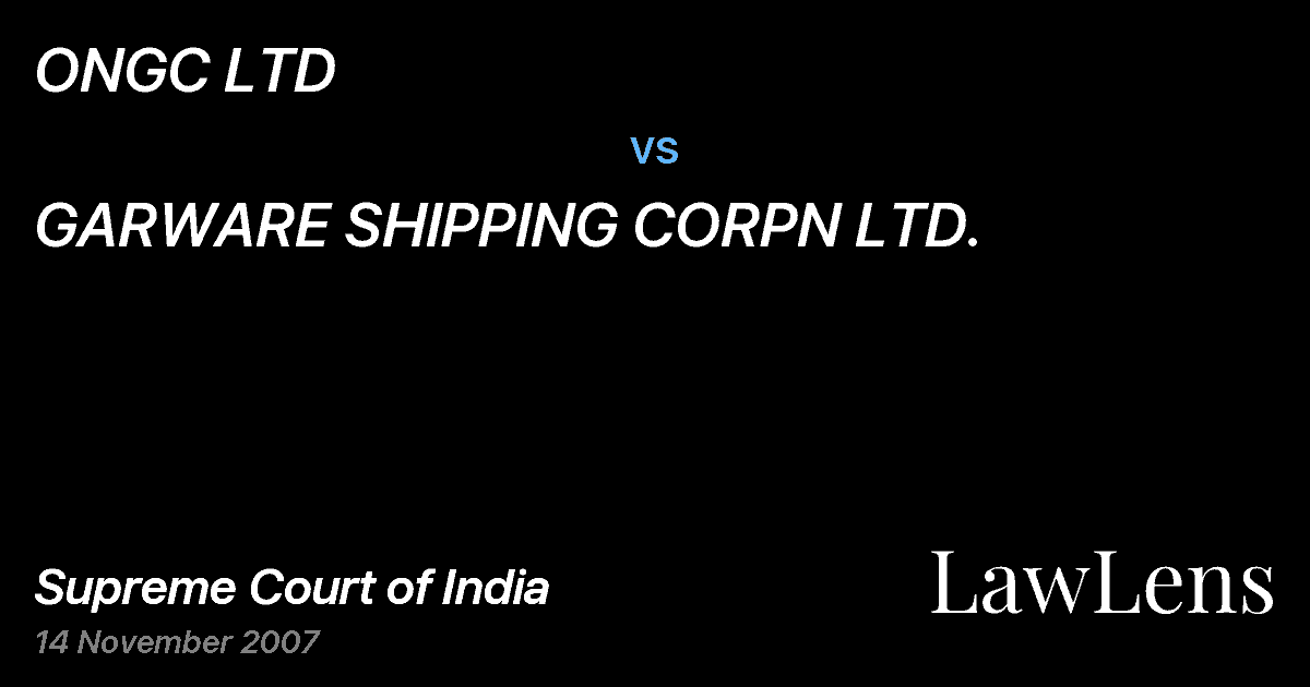 Preview image for ONGC LTD vs. GARWARE SHIPPING CORPN LTD.