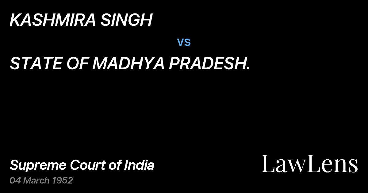Preview image for KASHMIRA SINGH vs. STATE OF MADHYA PRADESH.