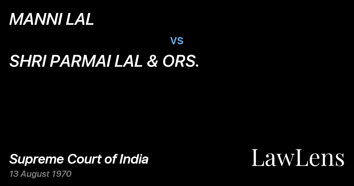 Preview image for MANNI LAL vs. SHRI PARMAI LAL & ORS.
