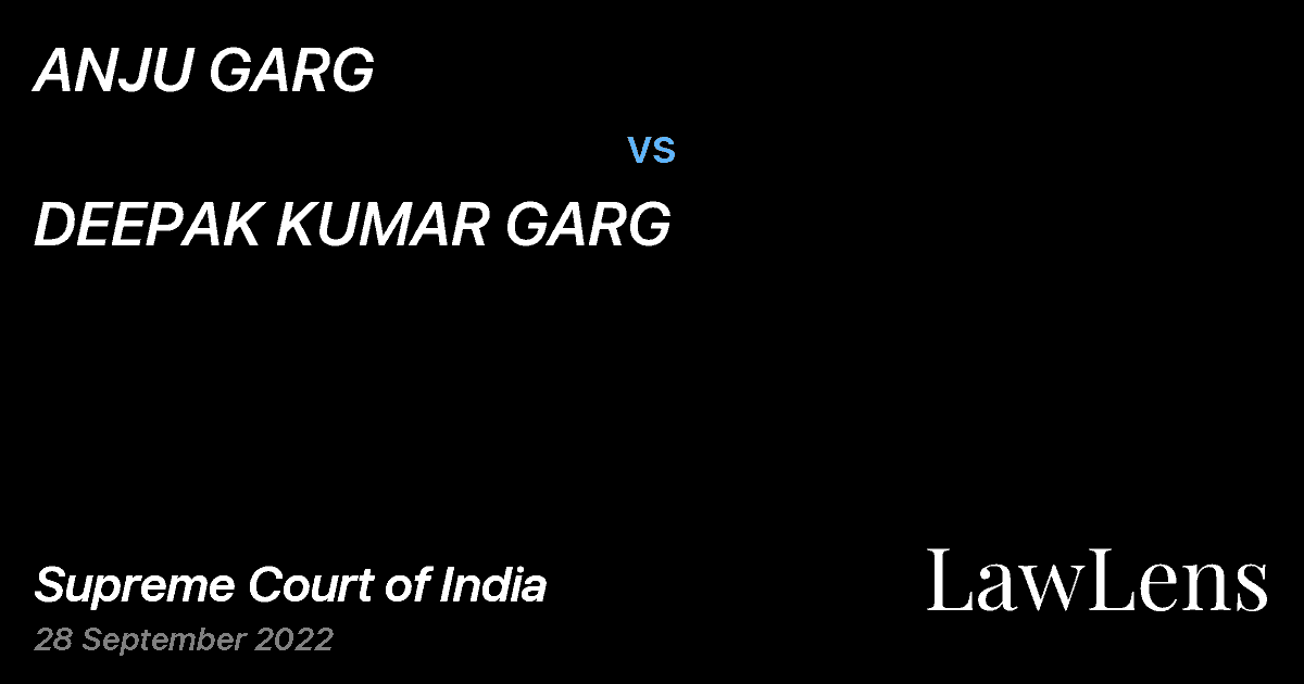 Preview image for ANJU GARG vs. DEEPAK KUMAR GARG