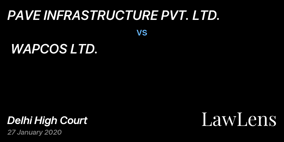 Preview image for PAVE INFRASTRUCTURE PVT. LTD.  vs.  WAPCOS LTD.