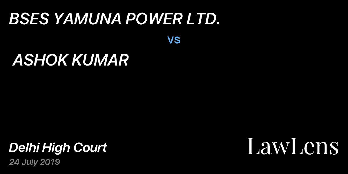 Preview image for BSES YAMUNA POWER LTD.  vs.  ASHOK KUMAR