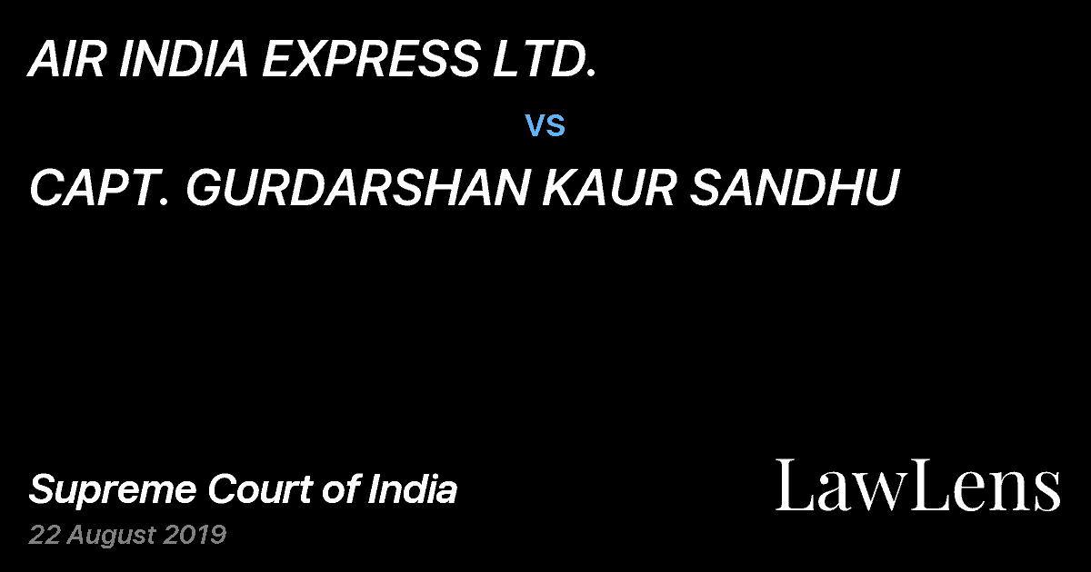 Preview image for AIR INDIA EXPRESS LTD. vs. CAPT. GURDARSHAN KAUR SANDHU