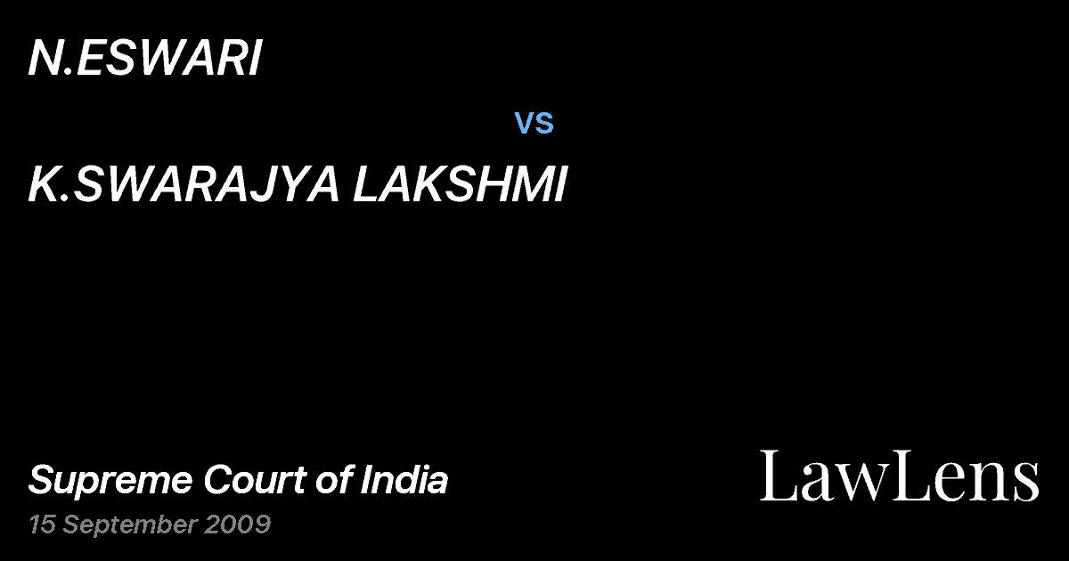 Preview image for N.ESWARI vs. K.SWARAJYA LAKSHMI