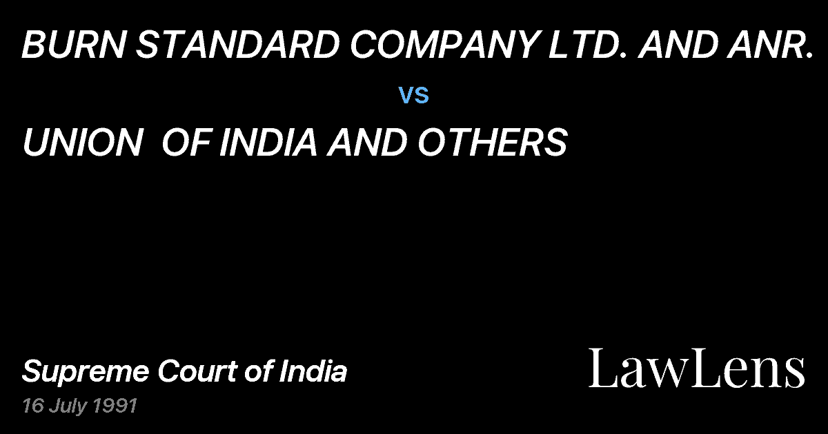 Preview image for BURN STANDARD COMPANY LTD. AND ANR. vs. UNION  OF INDIA AND OTHERS