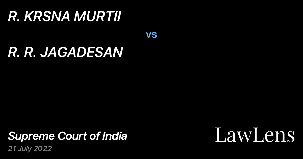 Preview image for R. KRSNA MURTII vs. R. R. JAGADESAN