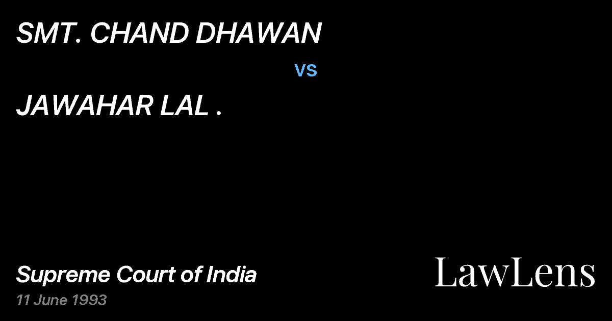 Preview image for SMT. CHAND DHAWAN vs. JAWAHAR LAL .