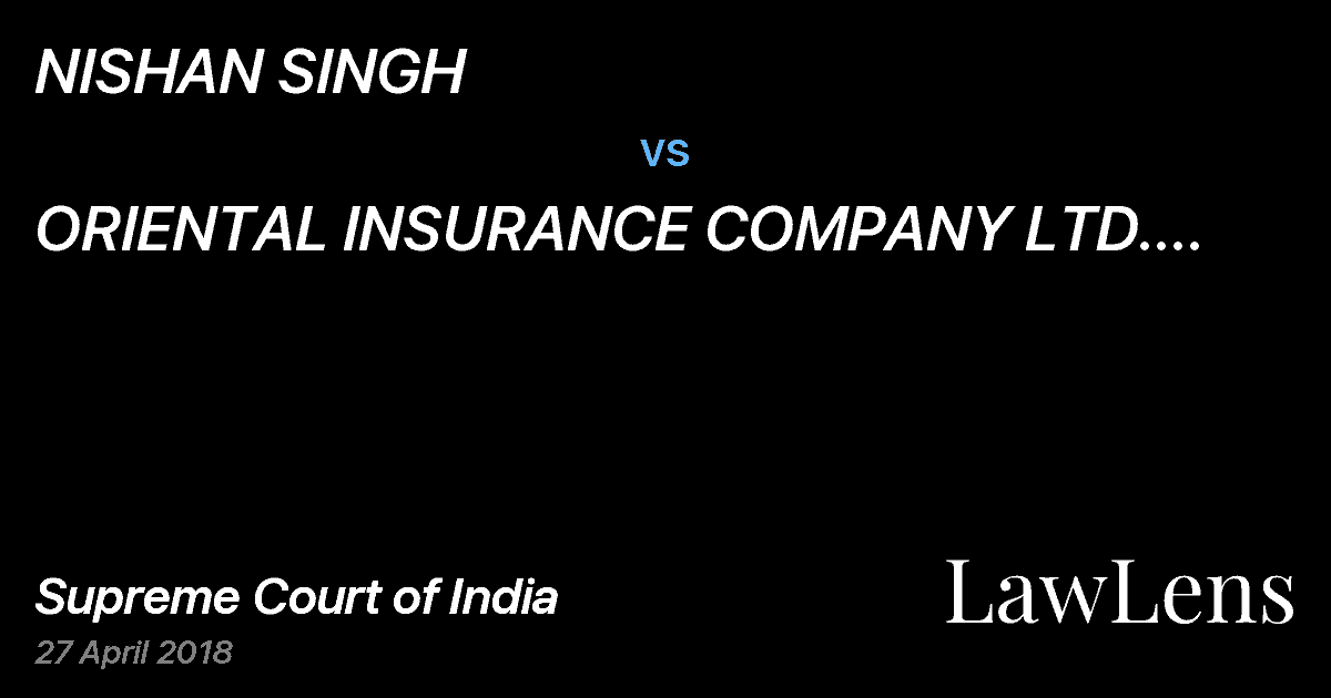 Preview image for NISHAN SINGH vs. ORIENTAL INSURANCE COMPANY LTD. REGIONAL MANAGER.