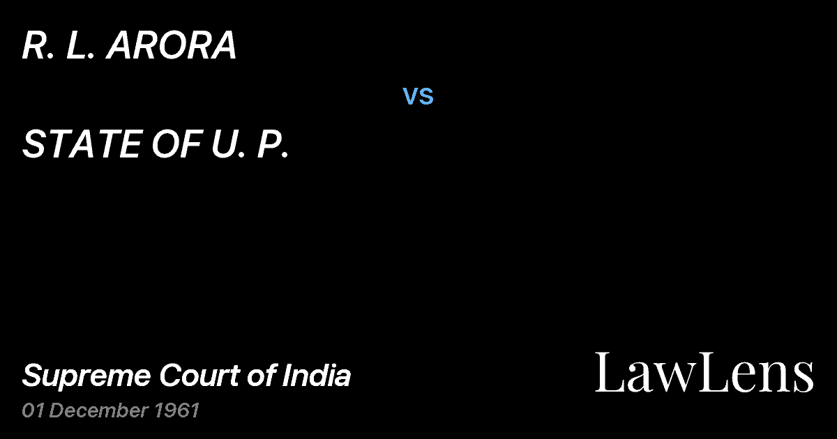 Preview image for R. L. ARORA vs. STATE OF U. P.
