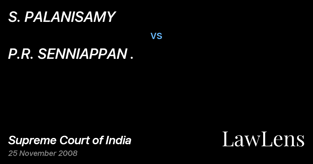 Preview image for S. PALANISAMY vs. P.R. SENNIAPPAN .