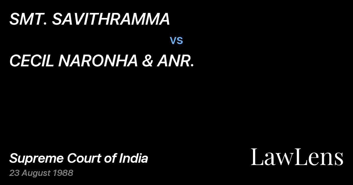 Preview image for SMT. SAVITHRAMMA vs. CECIL NARONHA & ANR.