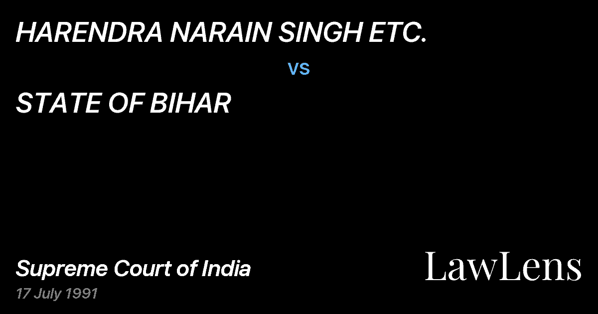 Preview image for HARENDRA NARAIN SINGH ETC. vs. STATE OF BIHAR