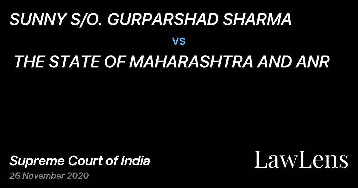 Preview image for SUNNY S/O. GURPARSHAD SHARMA  vs.  THE STATE OF MAHARASHTRA AND ANR