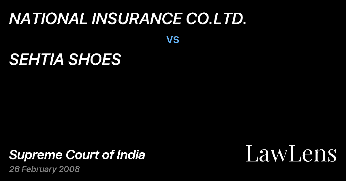 Preview image for NATIONAL INSURANCE CO.LTD. vs. SEHTIA SHOES