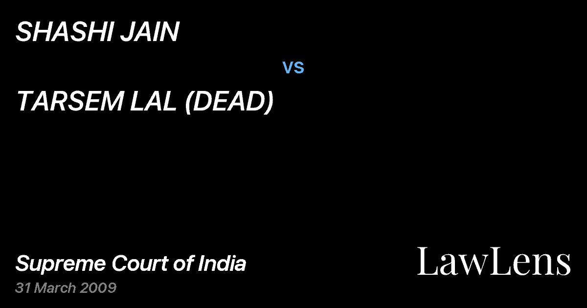 Preview image for SHASHI JAIN vs. TARSEM LAL (DEAD)