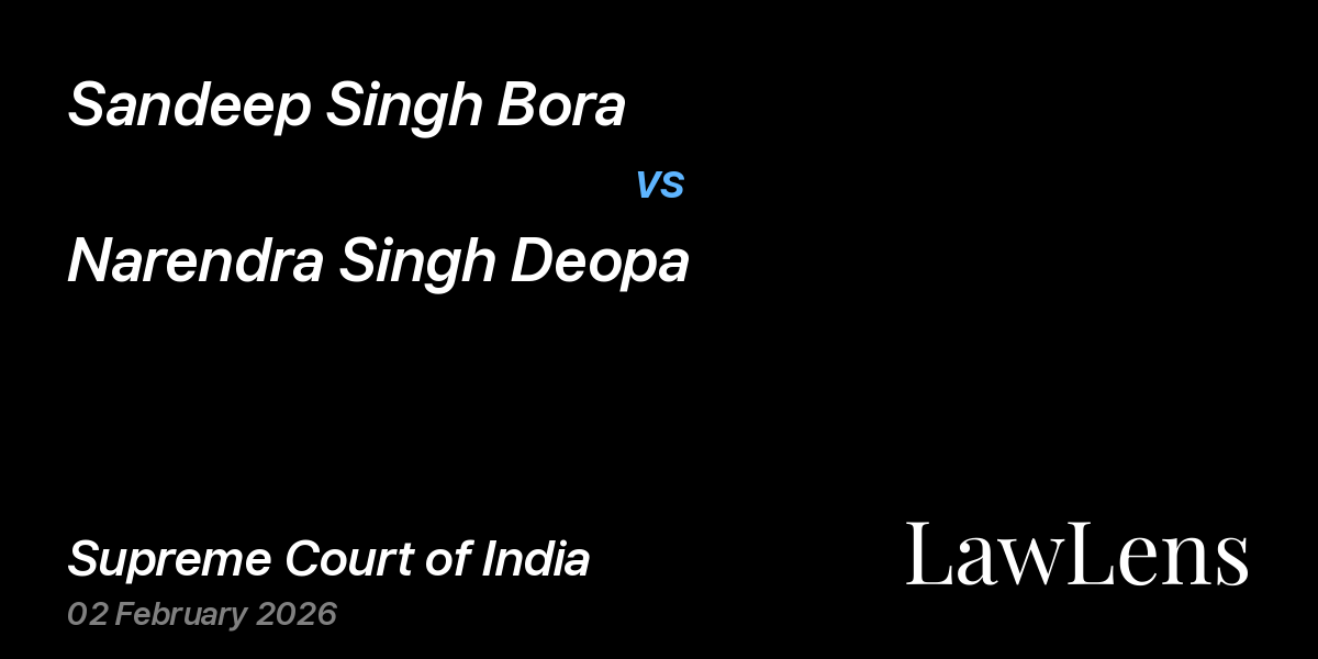 Preview image for Sandeep Singh Bora vs. Narendra Singh Deopa