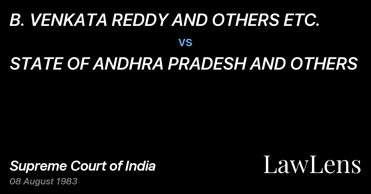 Preview image for B. VENKATA REDDY AND OTHERS ETC. vs. STATE OF ANDHRA PRADESH AND OTHERS