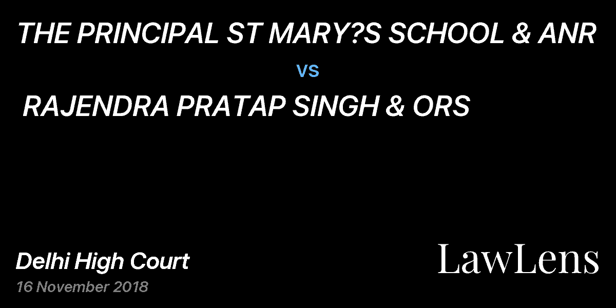 Preview image for THE PRINCIPAL ST MARY?S SCHOOL & ANR  vs.  RAJENDRA PRATAP SINGH & ORS