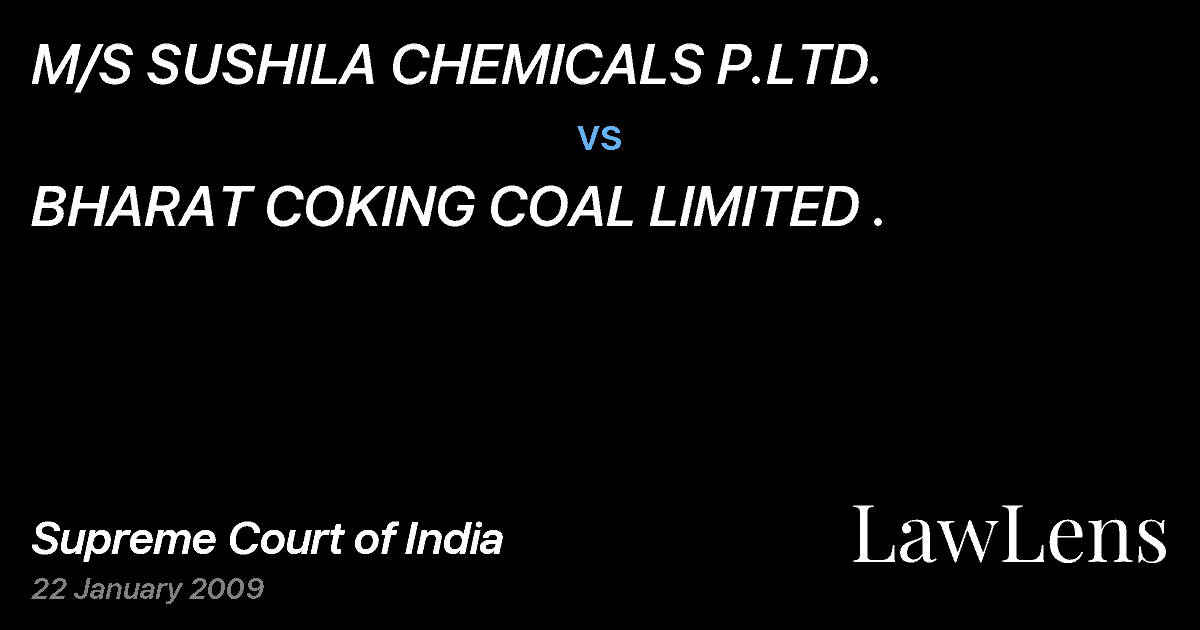 Preview image for M/S SUSHILA CHEMICALS P.LTD. vs. BHARAT COKING COAL LIMITED .
