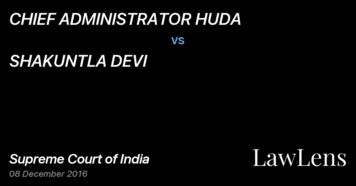 Preview image for CHIEF ADMINISTRATOR HUDA vs. SHAKUNTLA DEVI