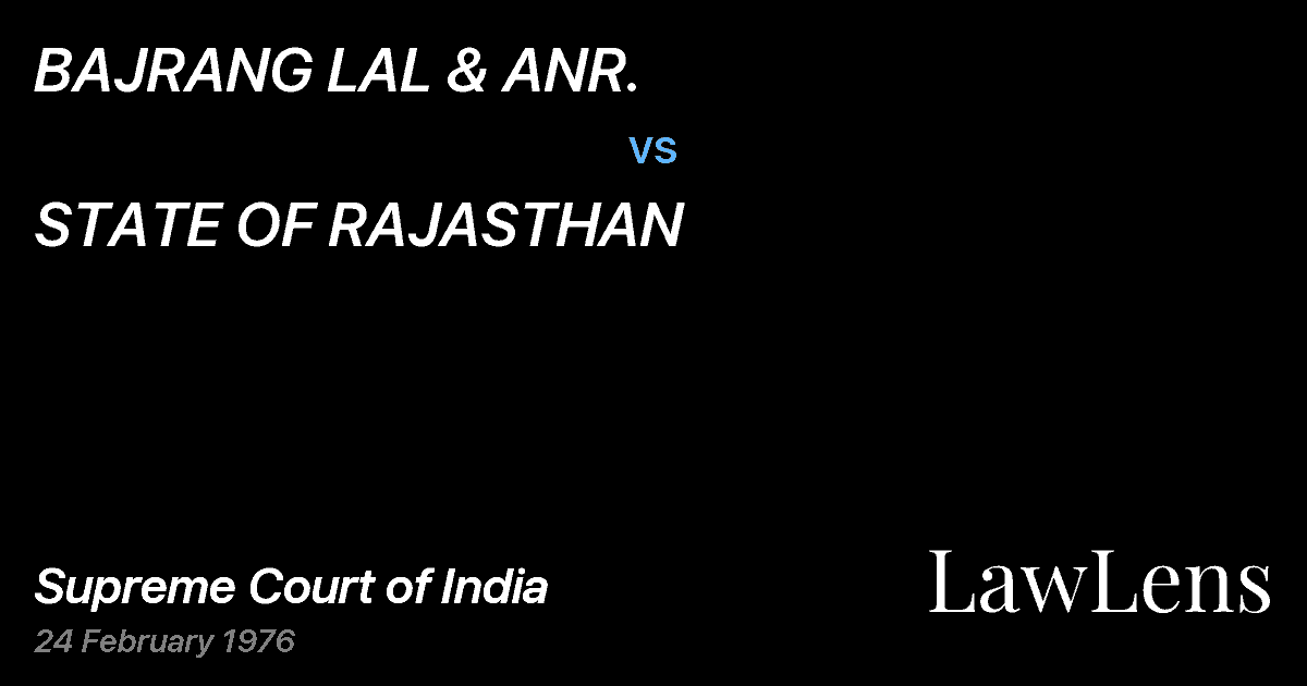 Preview image for BAJRANG LAL & ANR. vs. STATE OF RAJASTHAN