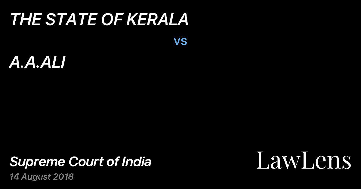 Preview image for THE STATE OF KERALA vs. A.A.ALI