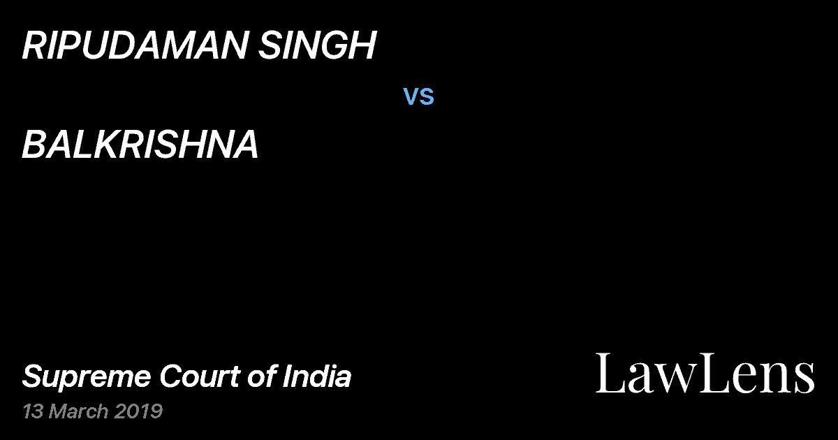 Preview image for RIPUDAMAN SINGH vs. BALKRISHNA