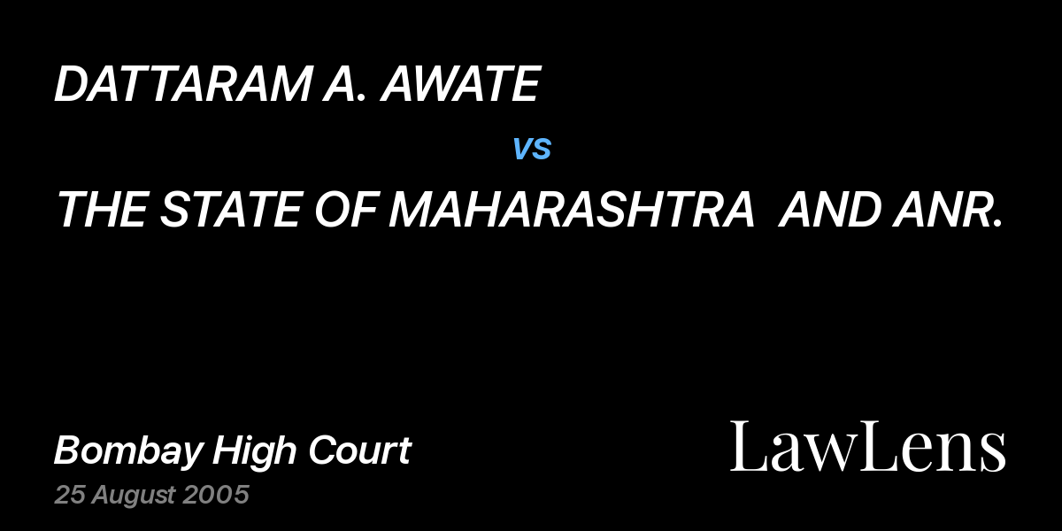Preview image for DATTARAM A. AWATE vs. THE STATE OF MAHARASHTRA  AND ANR.