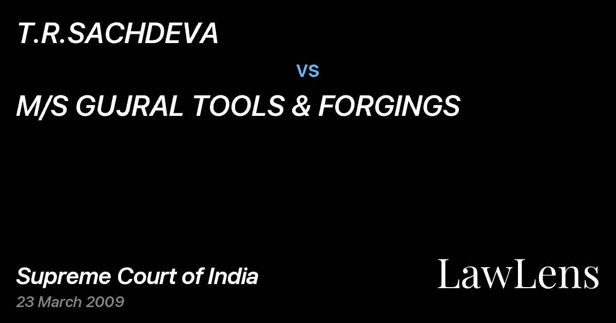Preview image for T.R.SACHDEVA vs. M/S GUJRAL TOOLS & FORGINGS