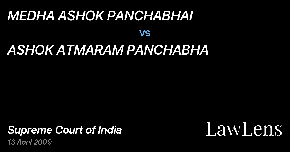 Preview image for MEDHA ASHOK PANCHABHAI vs. ASHOK ATMARAM PANCHABHA