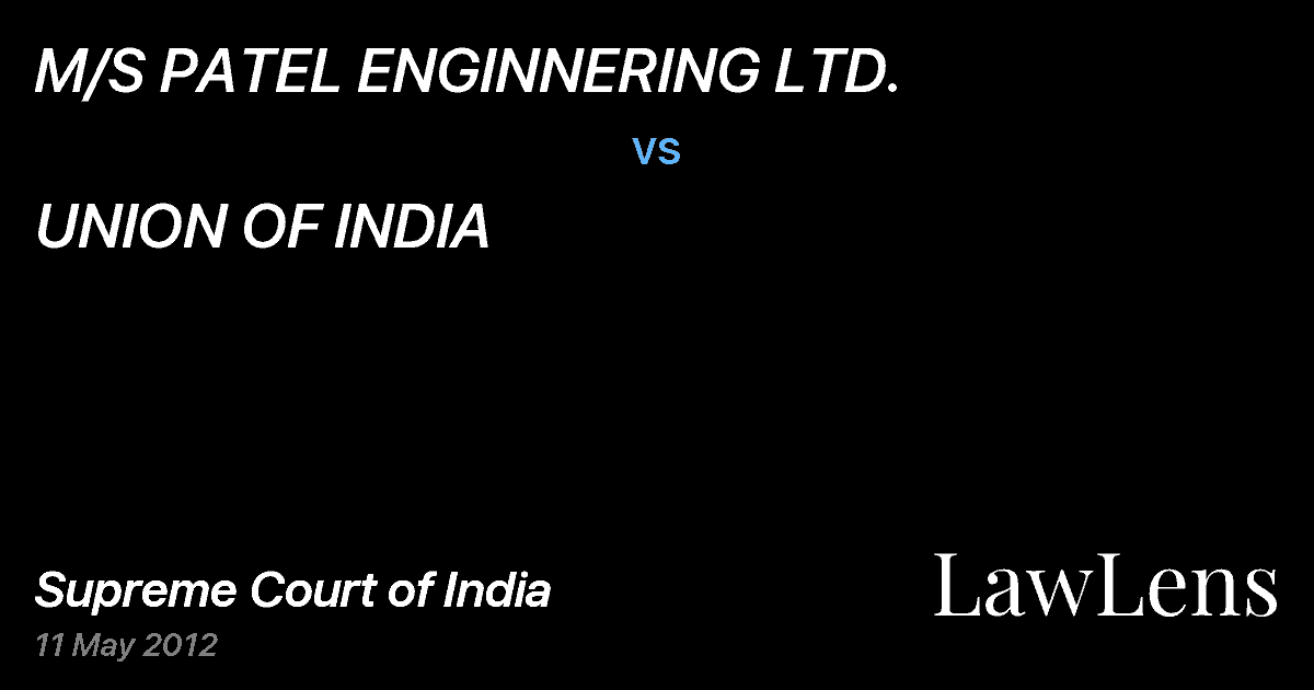 Preview image for M/S PATEL ENGINNERING LTD. vs. UNION OF INDIA