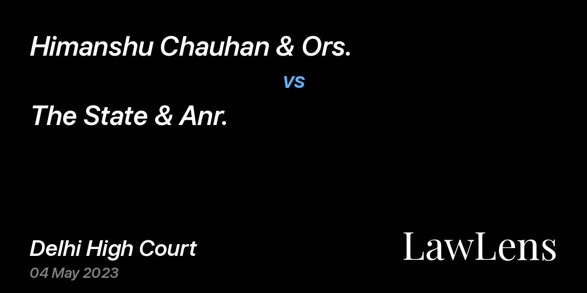 Preview image for Himanshu Chauhan & Ors. vs. The State & Anr.