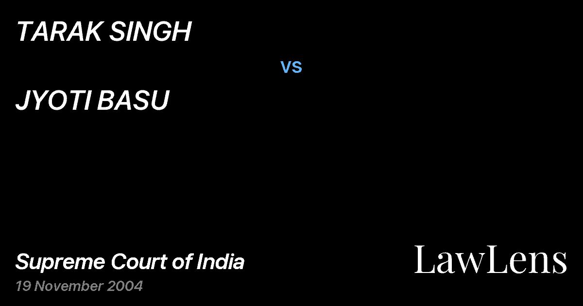 Preview image for TARAK SINGH vs. JYOTI BASU