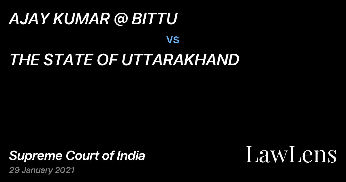 Preview image for AJAY KUMAR @ BITTU vs. THE STATE OF UTTARAKHAND