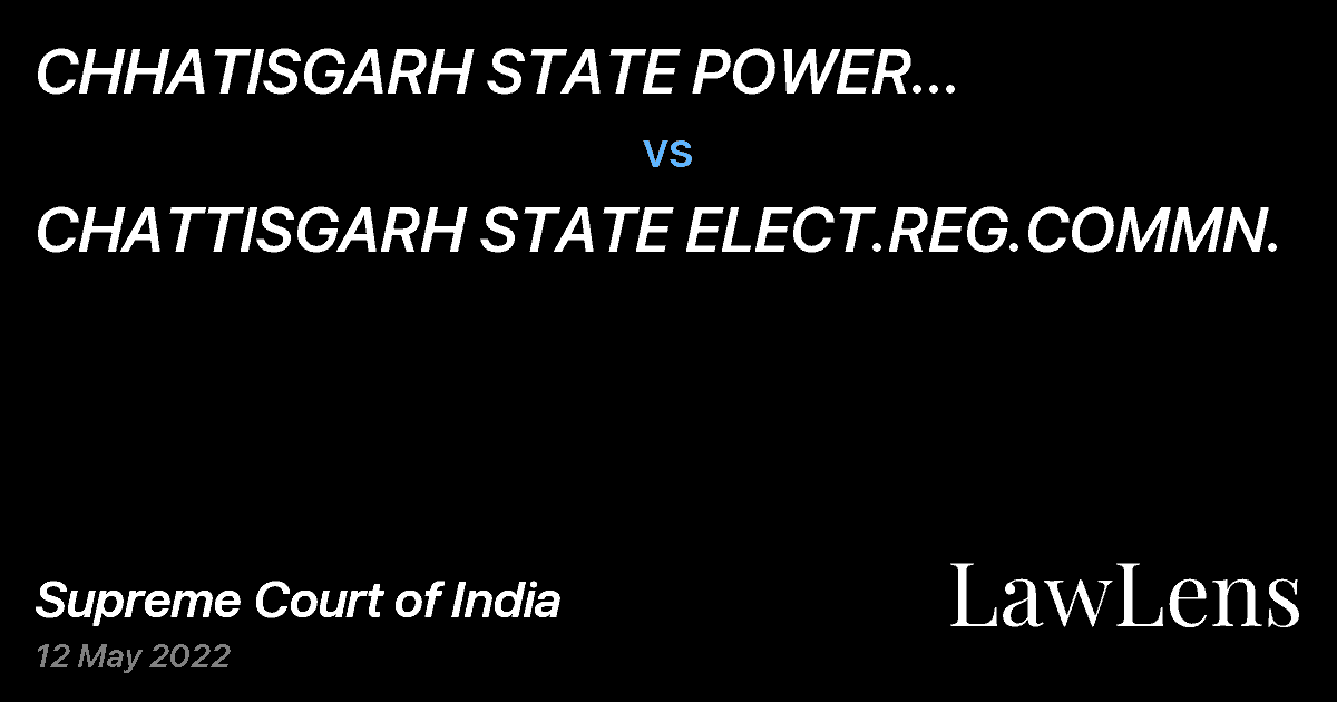 Preview image for CHHATISGARH STATE POWER DISTRIBUTION COMPANY LTD vs. CHATTISGARH STATE ELECT.REG.COMMN.
