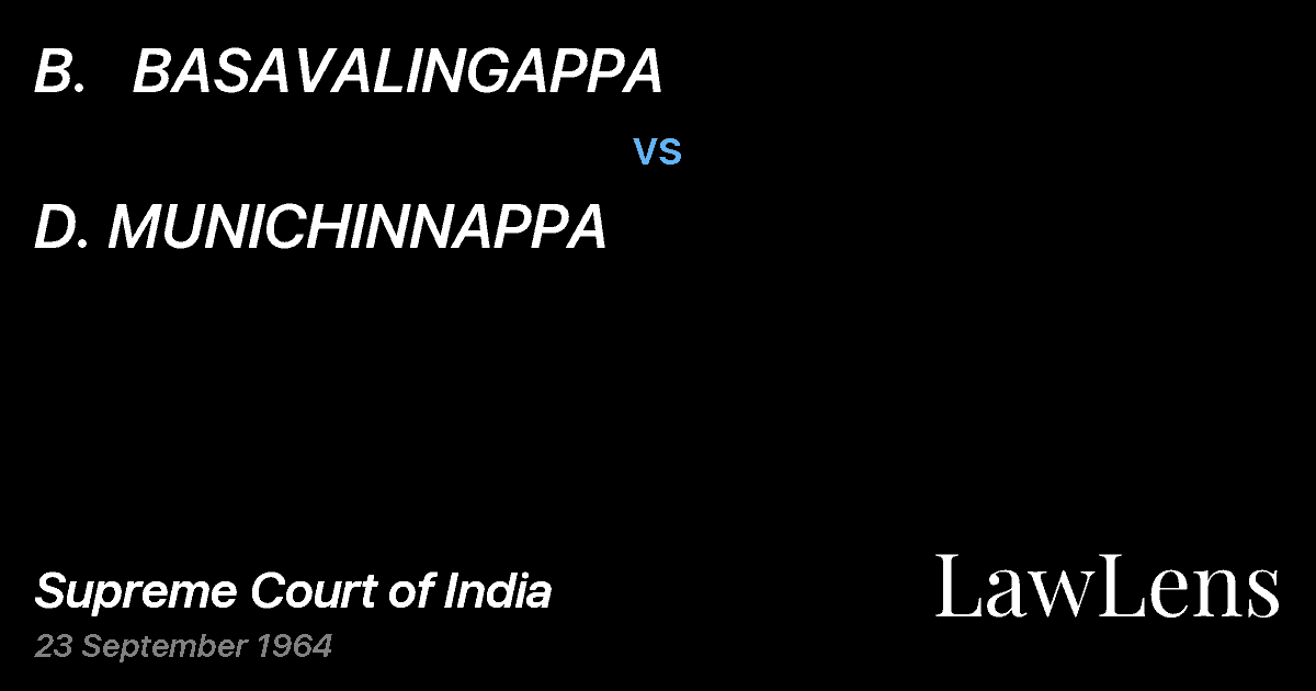 Preview image for B.   BASAVALINGAPPA vs. D. MUNICHINNAPPA