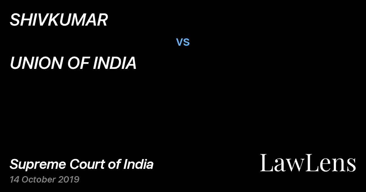 Preview image for SHIVKUMAR vs. UNION OF INDIA