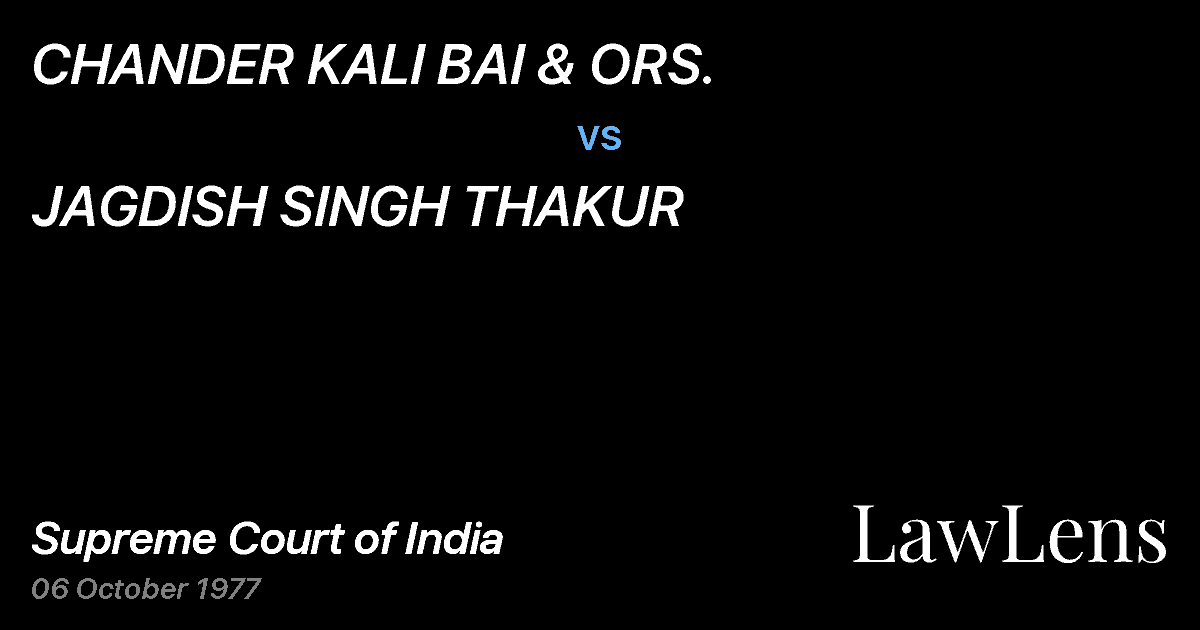 Preview image for CHANDER KALI BAI & ORS. vs. JAGDISH SINGH THAKUR