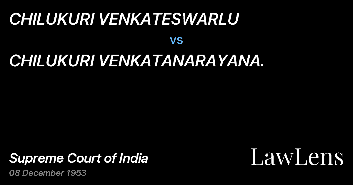 Preview image for CHILUKURI VENKATESWARLU vs. CHILUKURI VENKATANARAYANA.