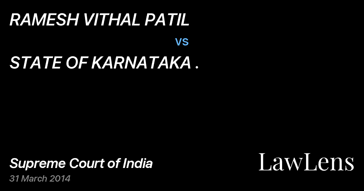 Preview image for RAMESH VITHAL PATIL vs. STATE OF KARNATAKA .