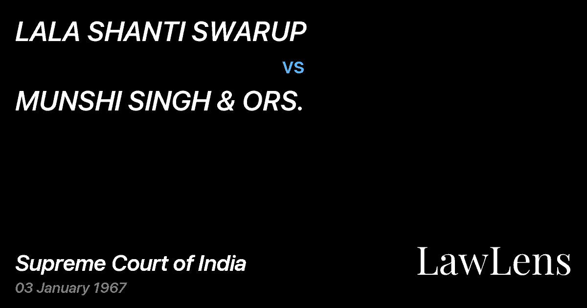 Preview image for LALA SHANTI SWARUP vs. MUNSHI SINGH & ORS.