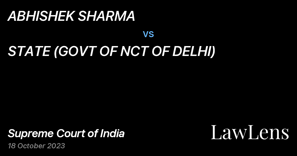 Preview image for ABHISHEK SHARMA vs. STATE (GOVT OF NCT OF DELHI)