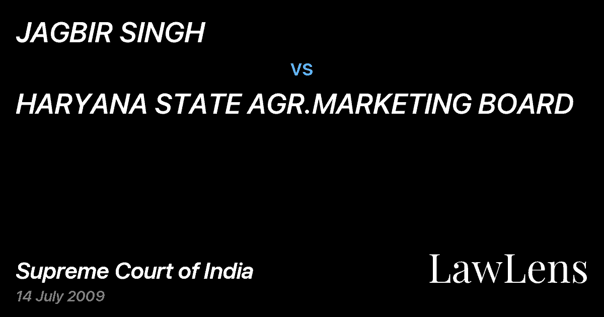 Preview image for JAGBIR SINGH vs. HARYANA STATE AGR.MARKETING BOARD