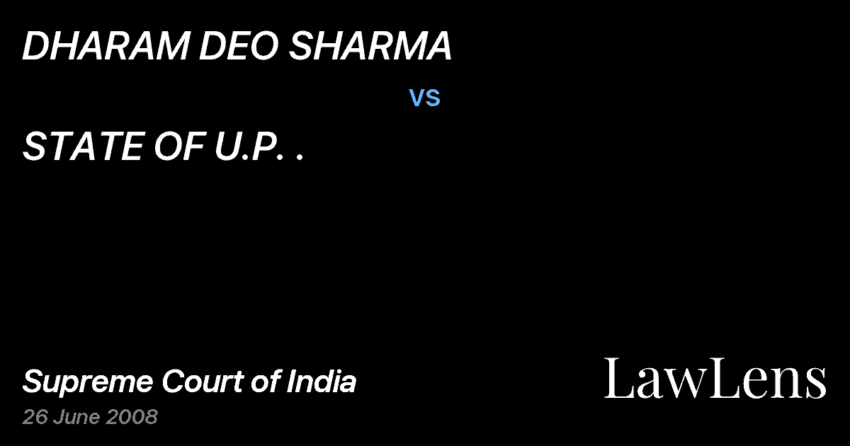 Preview image for DHARAM DEO SHARMA vs. STATE OF U.P. .
