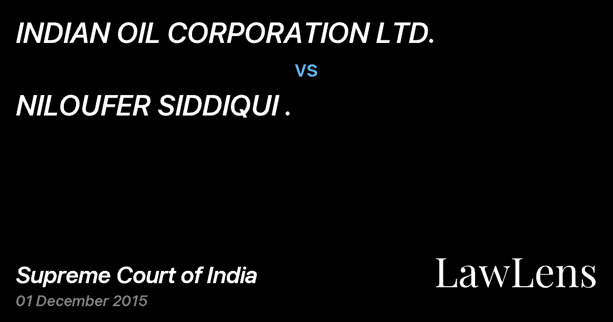 Preview image for INDIAN OIL CORPORATION LTD. vs. NILOUFER SIDDIQUI .