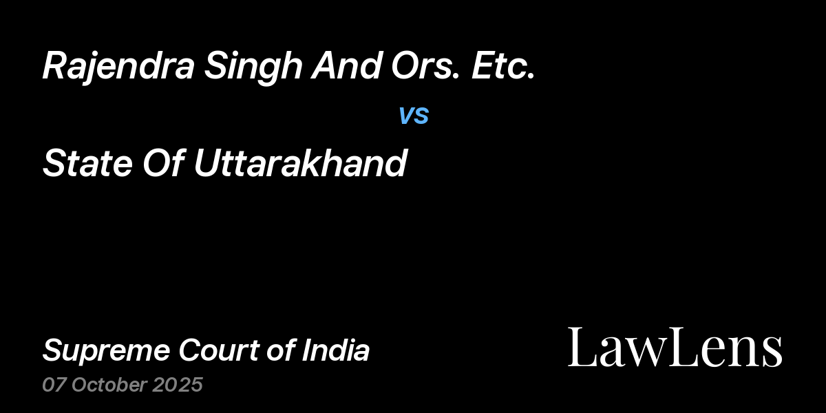Preview image for Rajendra Singh And Ors. Etc. vs. State Of Uttarakhand
