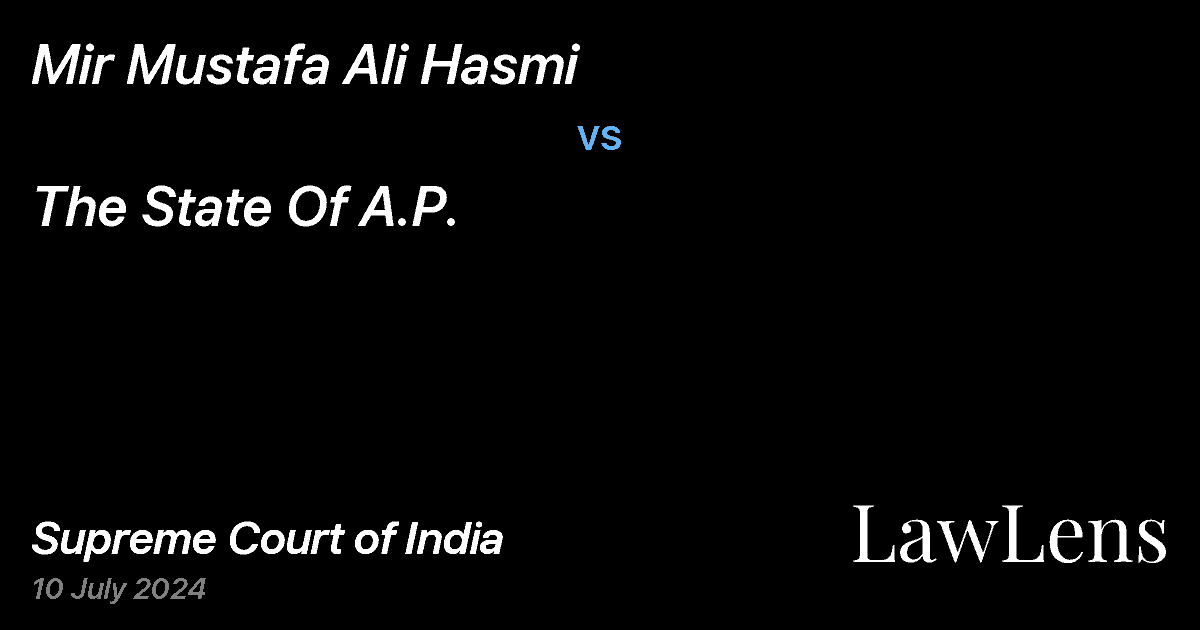 Preview image for MIR MUSTAFA ALI HASMI vs. THE STATE OF A.P.