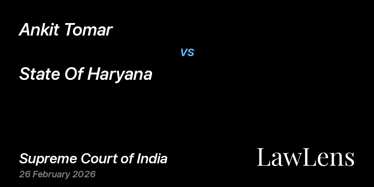Preview image for Ankit Tomar vs. State Of Haryana
