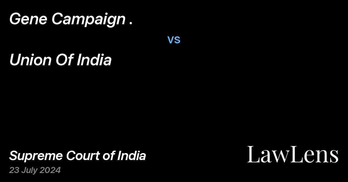 Preview image for Gene Campaign . vs. Union Of India