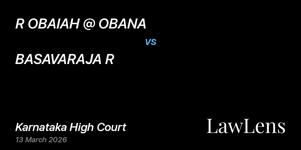Preview image for R OBAIAH @ OBANA vs. BASAVARAJA R